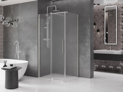 Mexen Velar плъзгаща се душ кабина 100 x 90 см, матирано, четкан никел - 871-100-090-31-97