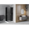 Mexen Rio квадратна душ кабина 90 x 90 см, графит, хром + корито Rio, бял - 860-090-090-01-40-4510