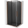 Mexen Velar Duo плъзгаща се душ кабина 90 x 80 cm, графит, четкована мед - 871-090-080-42-65