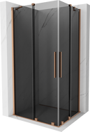 Mexen Velar Duo плъзгаща душ кабина 100 x 90 см, графит, четкана мед - 871-100-090-42-65