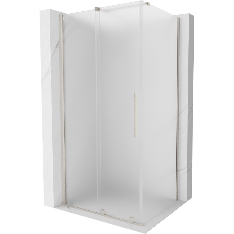 Mexen Velar плъзгаща се душ кабина 110 x 70 см, мразовит, четкан никел