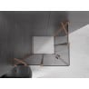 Mexen Velar Duo плъзгаща душ кабина 100 x 90 см, графит, четкана мед - 871-100-090-42-65