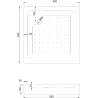 Mexen Rio квадратна душ кабина 80 x 80 см, прозрачна, черна + под душ Rio, бяла - 860-080-080-70-00-4510