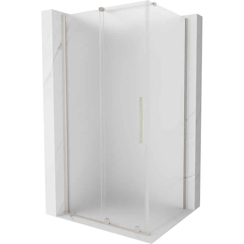 Mexen Velar плъзгаща се душ кабина 120 x 85 cm, матирано стъкло, четкан никел - 871-120-085-31-97
