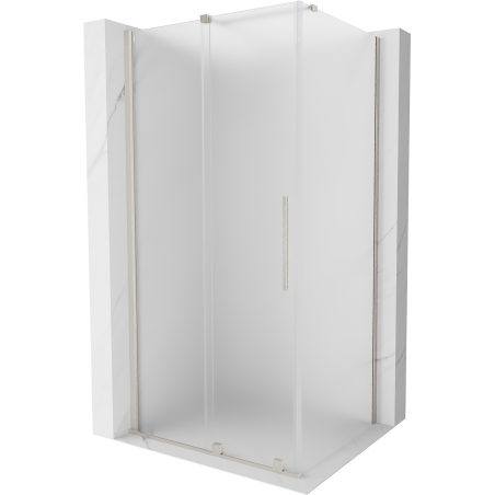 Mexen Velar плъзгаща се душ кабина 120 x 85 cm, матирано стъкло, четкан никел - 871-120-085-31-97