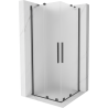 Mexen Velar Duo плъзгаща душ кабина 90 x 90 cm, матирано стъкло, четка Gun gray - 871-090-090-32-66