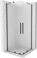 Mexen Velar Двойна плъзгаща се душ кабина 90 x 90 см, мразовита, четка сиво