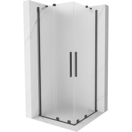 Mexen Velar Душ кабина с плъзгащи се врати Duo 100 x 100 см, скреж, четкано