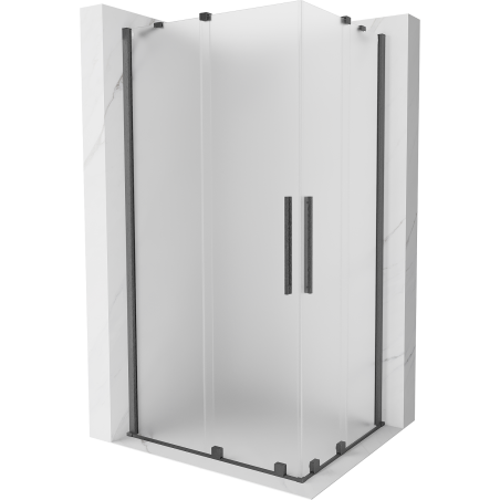 Mexen Velar Duo плъзгаща се душ кабина 90 x 80 см, мъгла, четкан gun gray - 871-090-080-32-66