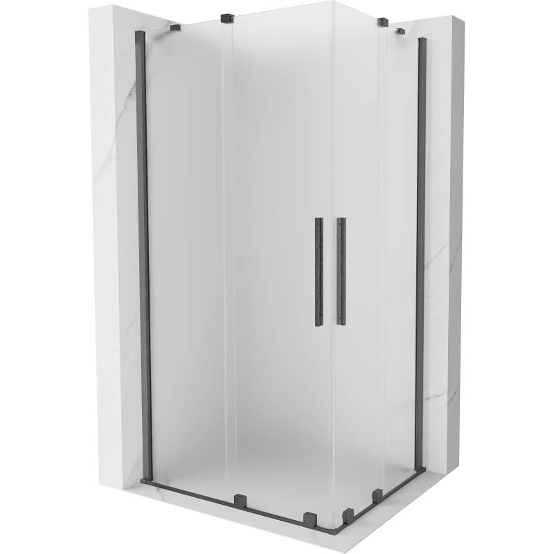 Mexen Velar Duo плъзгаща се душ кабина 100 x 90 см, матирано, четка gun gray - 871-100-090-32-66