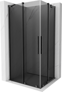 Mexen Velar Duo плъзгаща се душ кабина 90 x 80 см, графит, четкано оръжие сиво - 871-090-080-42-66