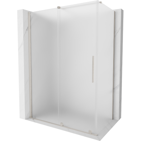 Mexen Velar плъзгаща се душ кабина 150 x 70 см, матирано стъкло, четкован никел