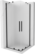 Mexen Velar Duo плъзгаща се душ кабина 90 x 90 см, матирана, черна - 871-090-090-32-70