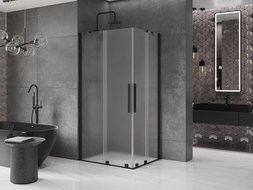Mexen Velar Duo плъзгаща се душ кабина 90 x 80 cm, матирано, черно - 871-090-080-32-70