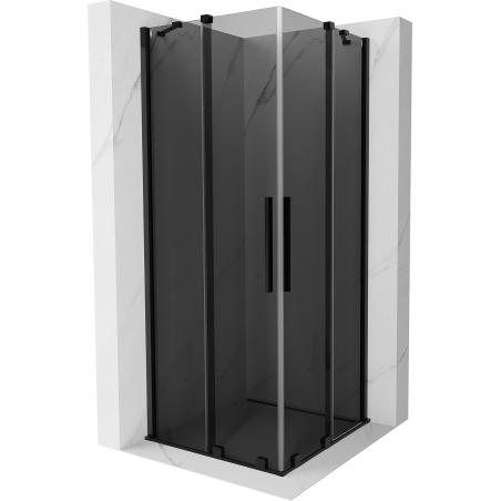Mexen Velar Duo плъзгаща се душ кабина 80 x 80 см, графит, черна - 871-080-080-42-70