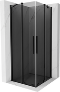 Mexen Velar Duo плъзгаща се душ кабина 80 x 80 см, графит, черна - 871-080-080-42-70