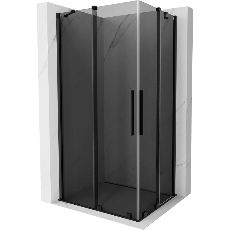 Mexen Velar Duo плъзгаща се душ кабина 90 x 80 cm, графит, черна - 871-090-080-42-70