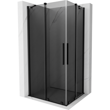 Mexen Velar Duo плъзгаща се душ кабина 90 x 80 см, графит, черна - 871-090-080-42-70