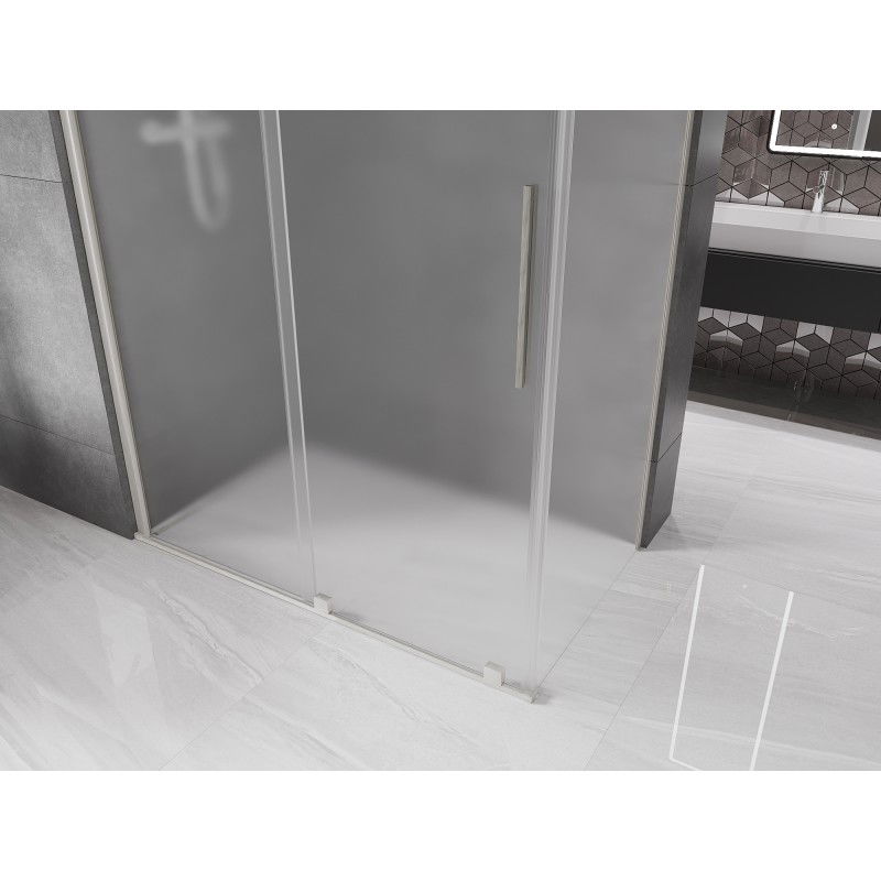 Mexen Velar плъзгаща се душ кабина 160 x 80 см, мразовита, четка никел - 871-160-080-31-97