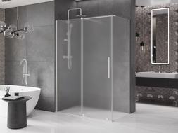 Mexen Velar плъзгаща се душ кабина 160 x 90 см, матирано, полиран никел - 871-160-090-31-97