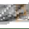Mexen Rio душ кабина полуокръгла 80 x 80 см, прозрачна, черна + душ табла Rio, бяла - 863-080-080-70-00-4710