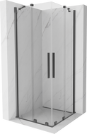 Mexen Velar Duo плъзгаща се душ кабина 80 x 80 cm, прозрачна, gun metal - 871-080-080-02-95
