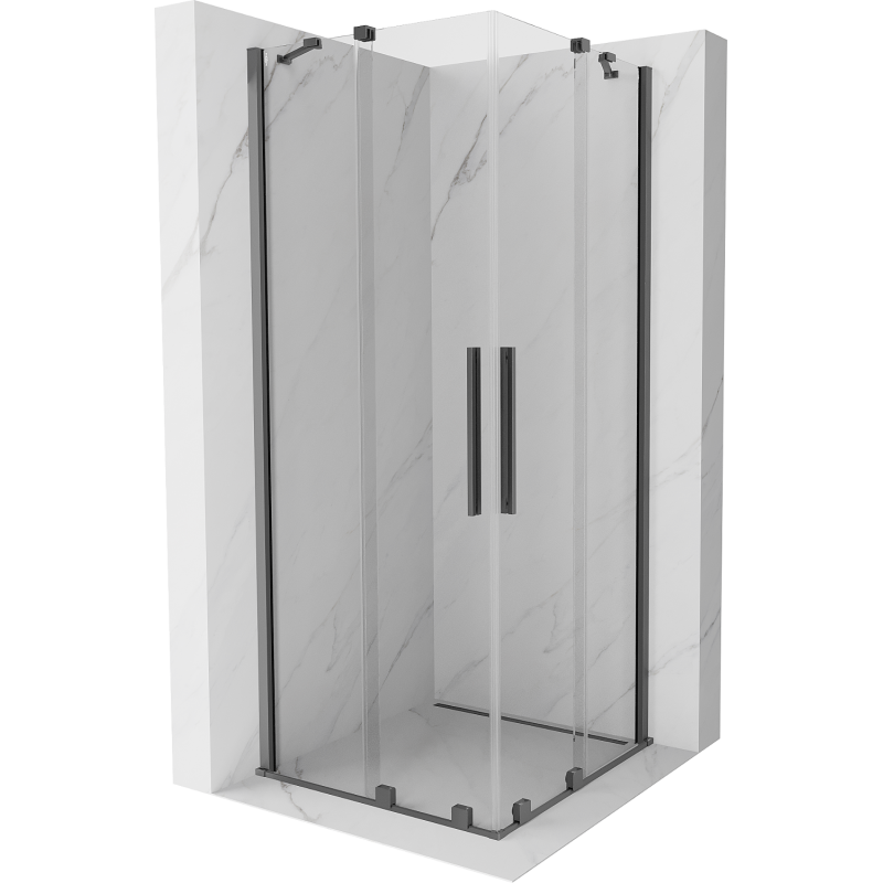 Mexen Velar Duo плъзгаща се душ кабина 90 x 90 см, прозрачна, метален цвят - 871-090-090-02-95