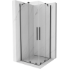 Mexen Velar Duo плъзгаща се душ кабина 90 x 90 см, прозрачна, gun metal - 871-090-090-02-95