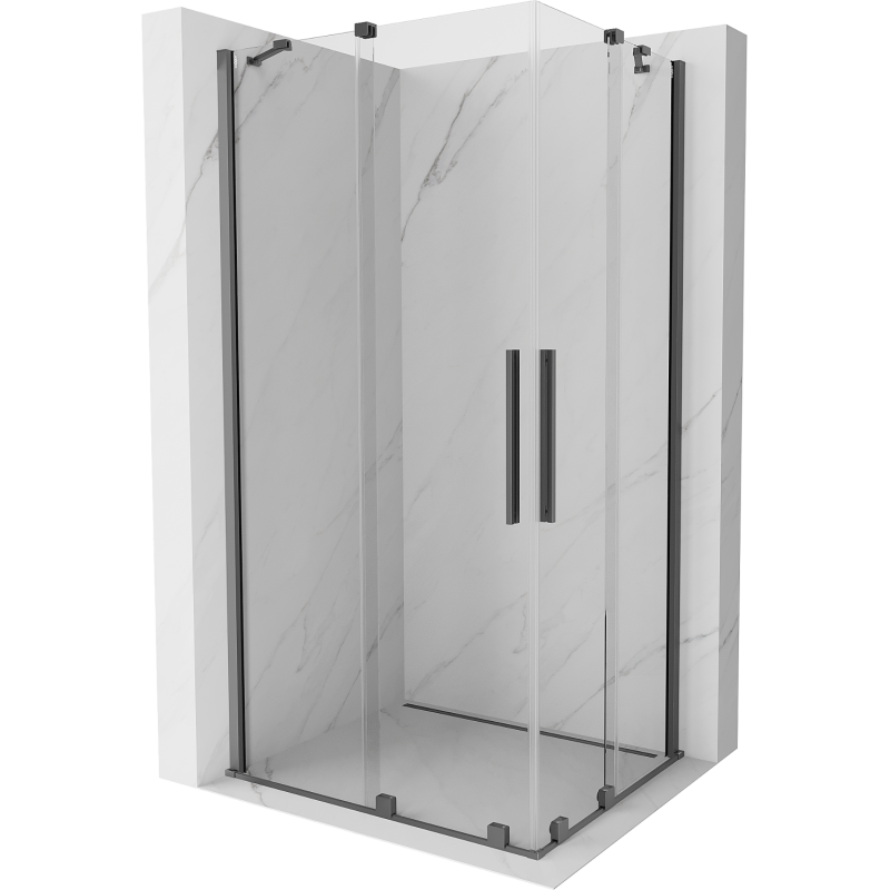 Mexen Velar Duo раздвижна душ кабина 100 x 90 cm, прозрачна, gun metal - 871-100-090-02-95