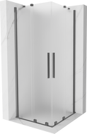 Mexen Velar Duo плъзгаща се душ кабина 90 х 90 см, матирано, пистолет метал - 871-090-090-32-95