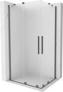 Mexen Velar Duo плъзгаща се душ кабина 90 x 80 см, мразовито, gun metal - 871-090-080-32-95