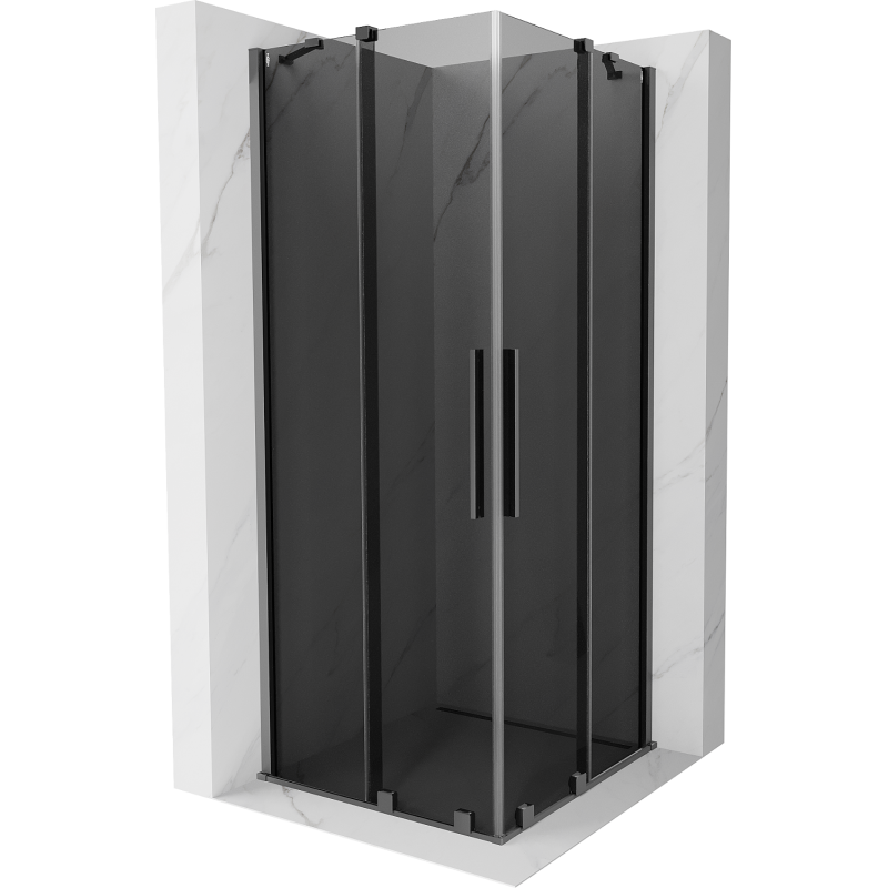 Mexen Velar Duo плъзгаща се душ кабина 90 x 90 см, графит, gun metal - 871-090-090-42-95