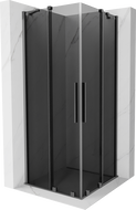 Mexen Velar Duo плъзгаща се душ кабина 90 x 90 см, графит, gun metal - 871-090-090-42-95