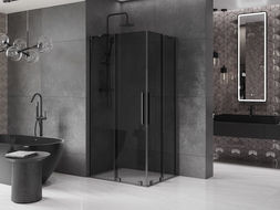 Mexen Velar Duo плъзгаща се душ кабина 100 х 90 см, графит, gun metal - 871-100-090-42-95