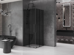 Mexen Velar Duo душ кабина плъзгаща се 90 x 90 см, графит, gun metal - 871-090-090-42-95