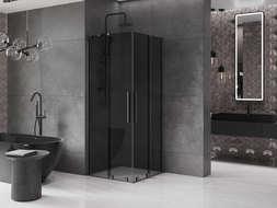 Mexen Velar Duo плъзгаща се душ кабина 100 x 100 см, графит, оръжеен метал - 871-100-100-42-95