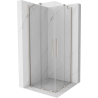 Mexen Velar Duo плъзгаща се душ кабина 80 x 80 см, прозрачна, четкан никел - 871-080-080-02-97