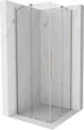 Mexen Velar Duo плъзгаща се душ кабина 90 x 90 см, прозрачна, четкан никел - 871-090-090-02-97
