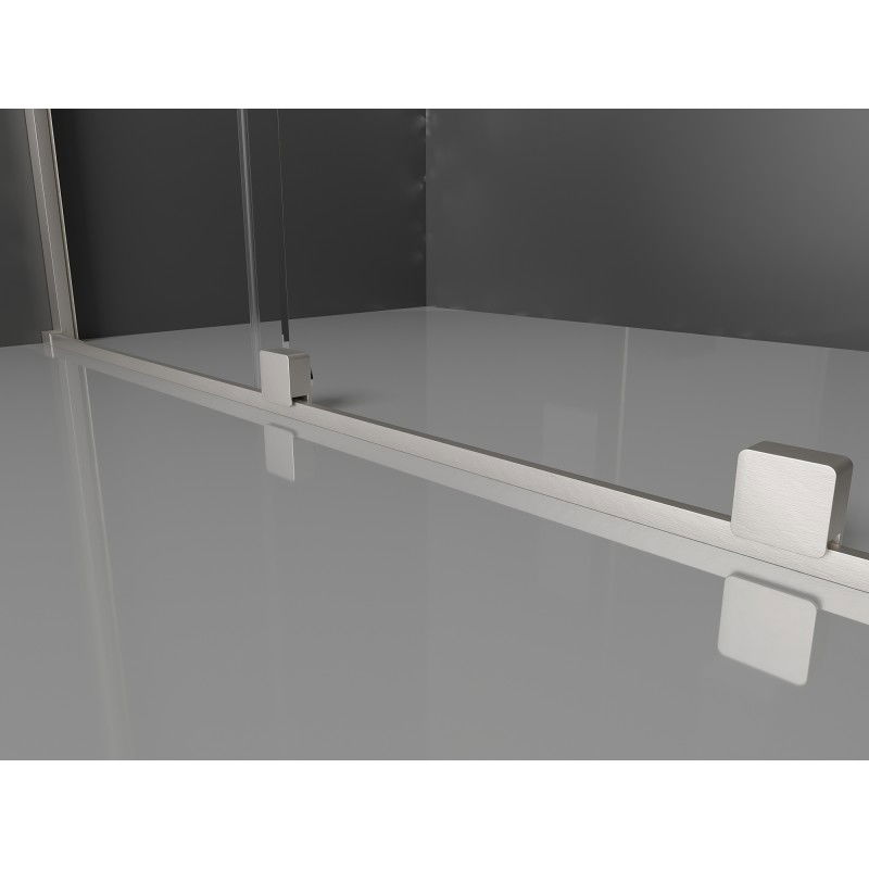 Mexen Velar Duo плъзгаща се душ кабина 90 x 90 см, прозрачна, четкан никел - 871-090-090-02-97