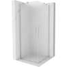 Mexen Velar Duo плъзгаща се душ кабина 100 x 100 cm, матирано, четка никел - 871-100-100-32-97