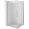 Mexen Velar Duo плъзгаща се душ кабина 90 x 80 см, матирано, четкан никел - 871-090-080-32-97