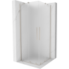 Mexen Velar Duo плъзгаща се душ кабина 80 x 80 cm, матирано стъкло, четкан никел - 871-080-080-32-97