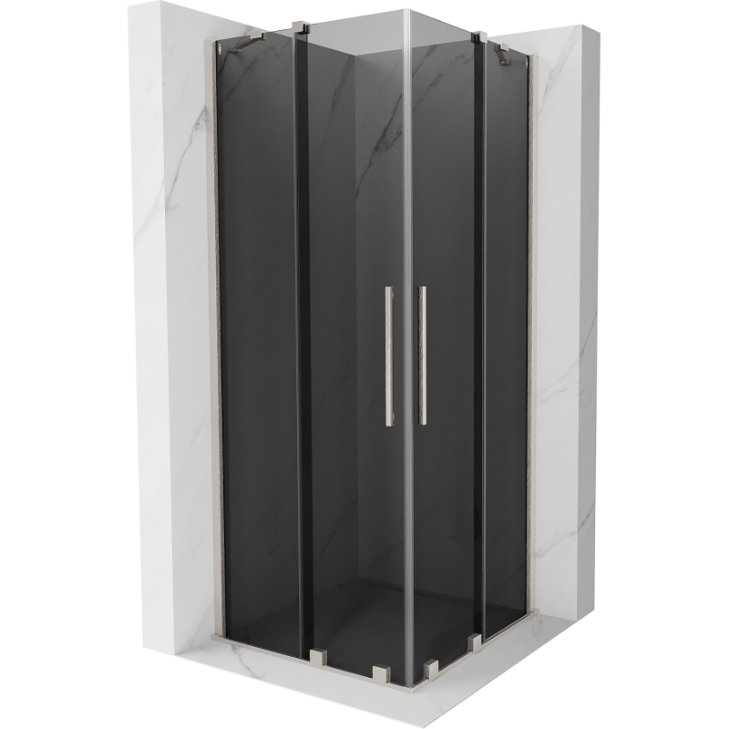 Mexen Velar Душ кабина Duo плъзгаща се 80 x 80 см, графит, четкан никел