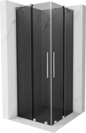 Mexen Velar Duo плъзгаща се душ кабина 90 x 90 см, графит, четкан никел - 871-090-090-42-97