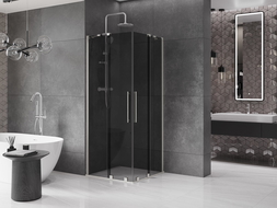 Mexen Velar Duo душ кабина плъзгаща 90 x 90 см, графит, полиран никел - 871-090-090-42-97