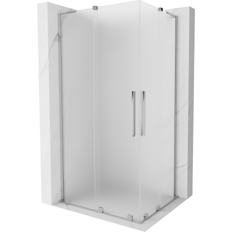 Mexen Velar L Duo плъзгаща се душ кабина 90 x 80 cm, матирано, хром - 871-090-080-02-33-01