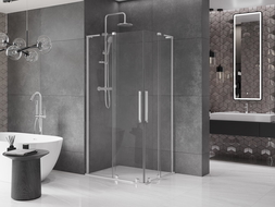 Mexen Velar L Duo плъзгаща душ кабина 100 x 90 cm, прозрачен, хром - 871-100-090-02-03-01