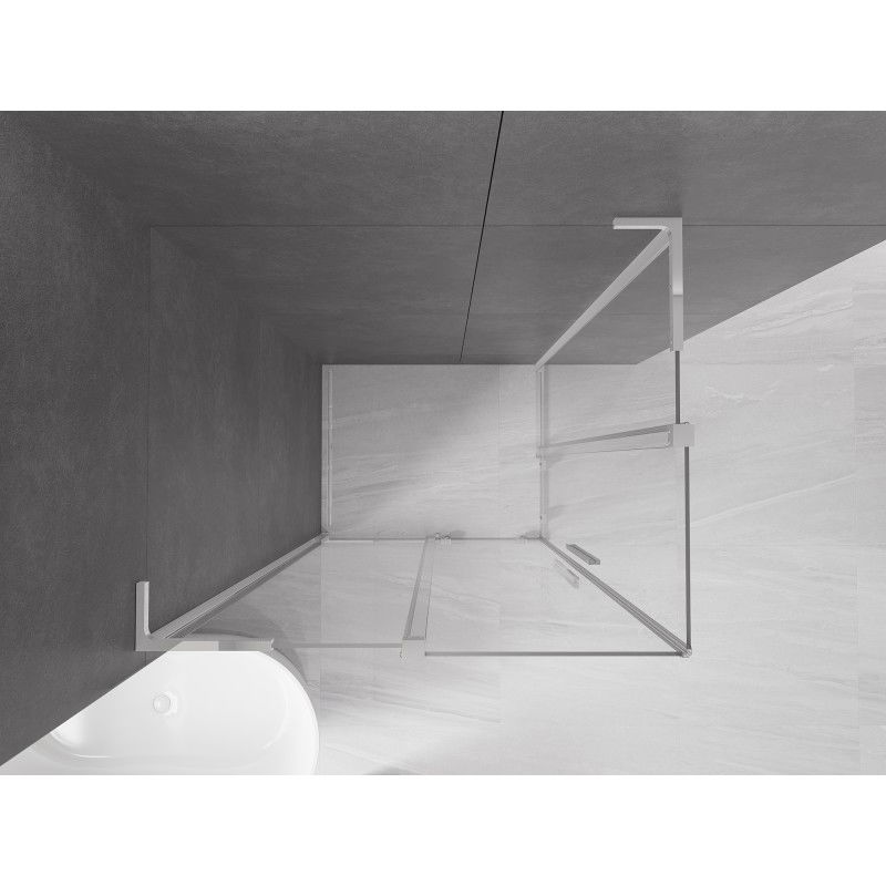 Mexen Velar L Duo плъзгаща се душ кабина 100 x 90 см, прозрачна, хром - 871-100-090-02-03-01