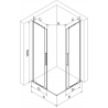Mexen Velar L Дуо плъзгаща се душ кабина 80 x 80 см, прозрачна, хром - 871-080-080-02-03-01