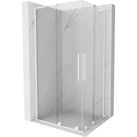 Mexen Velar L Duo плъзгаща се душ кабина 100 x 90 см, прозрачна, бяла - 871-100-090-02-03-20
